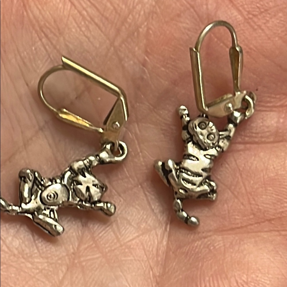 Silver Cat Earrings for Kids